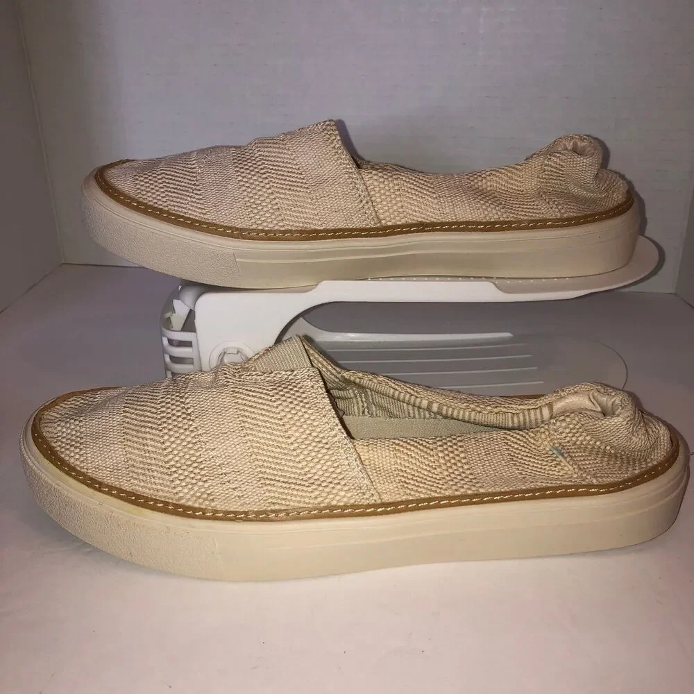 TOMS Parker Womens Size 9.5 Natural Beige Woven Slip On Casual Shoes Sneakers